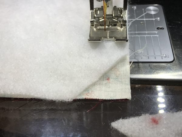 stitch up to the red dot with needle down, I made my right-angle turn