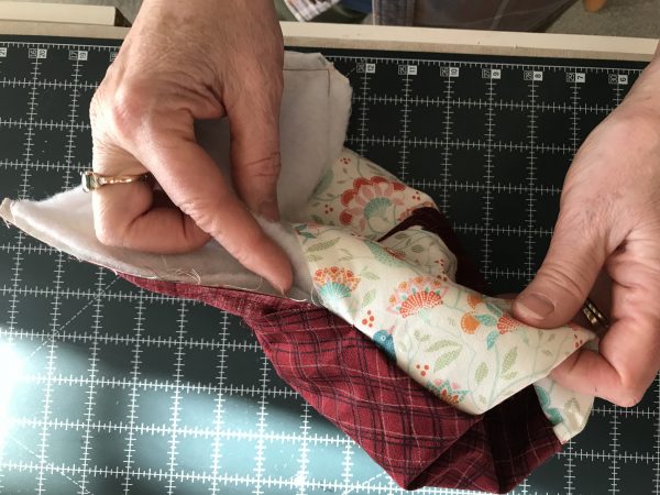 Turn your placemats right side out through the four-inch opening