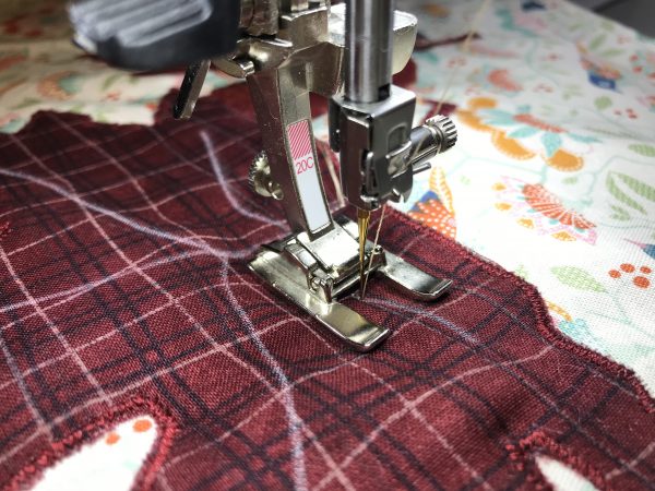 stitching the veins of the leaf