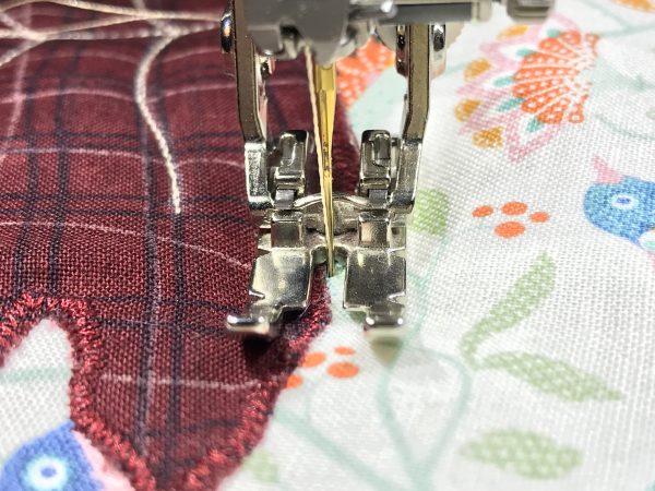 stitch around the leaves
