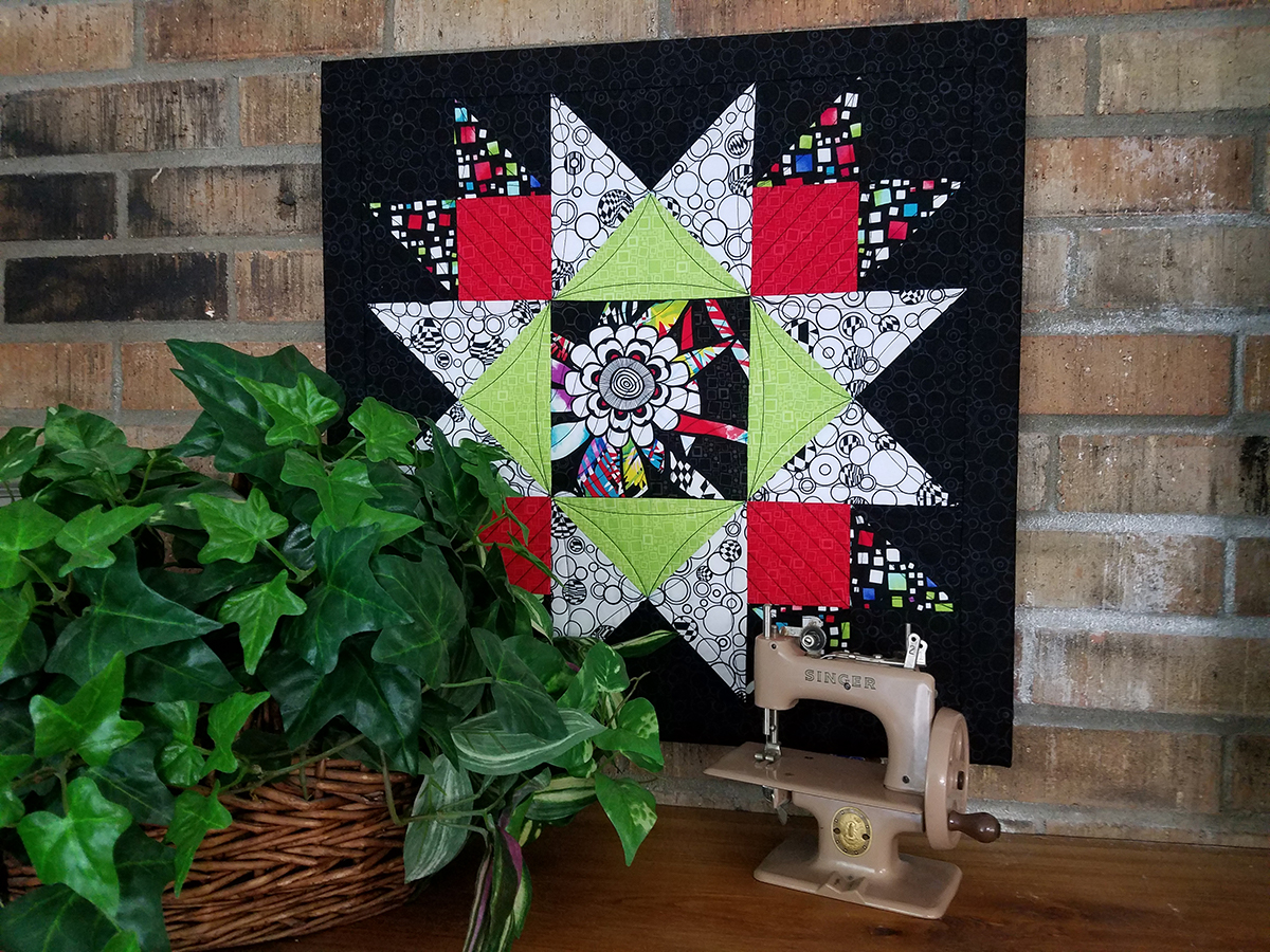 Union squared framed quilt block