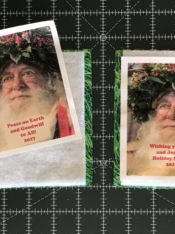Father Christmas Ornament Tutorial - create the fabric sandwich