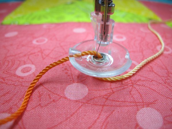 couching with thick cord