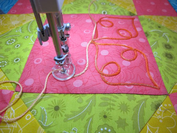 stitch down with a straight stitch