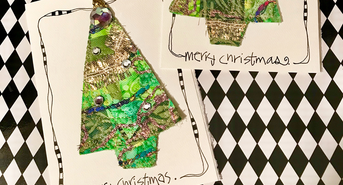 Stitched Collage Cards
