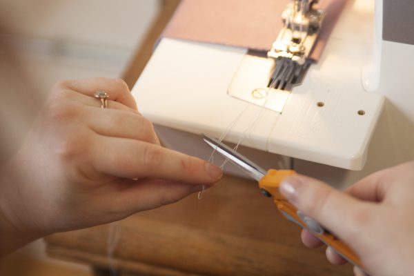 stitching around the hems