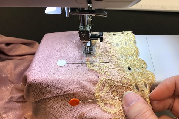 Adding lace to a t-shirt