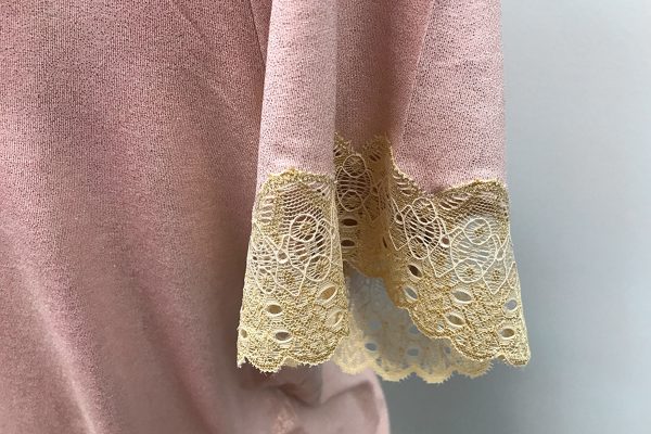Adding lace to a t-shirt