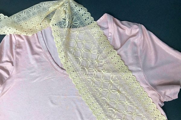 Adding lace to a t-shirt