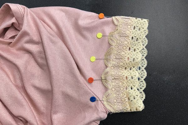 Adding lace to a t-shirt