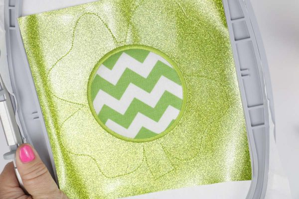 Shamrock door hanger in the hoop Step 5, sew stitch #4 the satin stitch