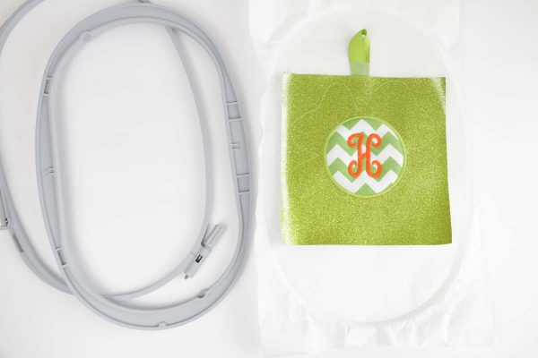 Shamrock door hanger in the hoop Step 7, Attach Back: remove hoop