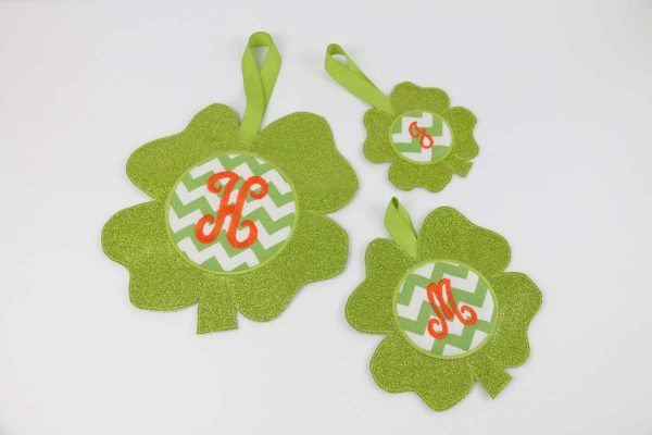 Shamrock Door Hanger In the hoop step one: cut materials