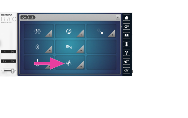 Touch the Scissors icon