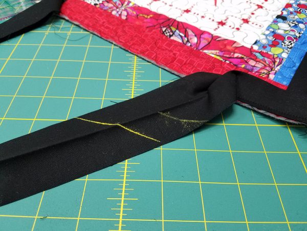 Quilted Tray - cut off the excess tail