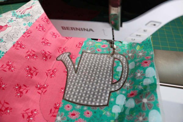 Step 6, Embroidering the Hello Spring Embroidered Pillow 