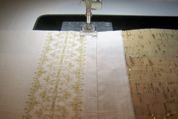 linen on cork combined in one project