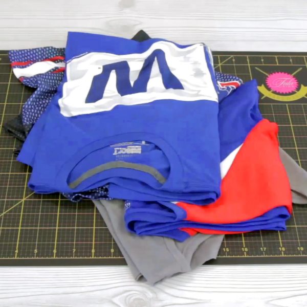 T-Shirt Quilt - stack of shirts