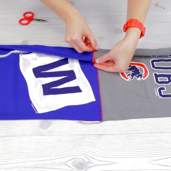 T-shirt quilt tutorial - secure thread ends