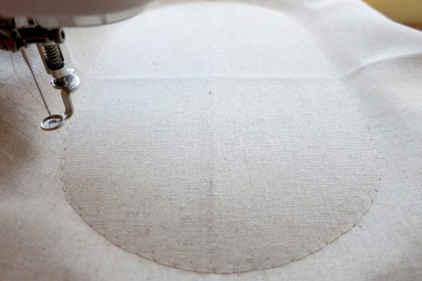 Embroidered Hemstitch Pillow - basting box