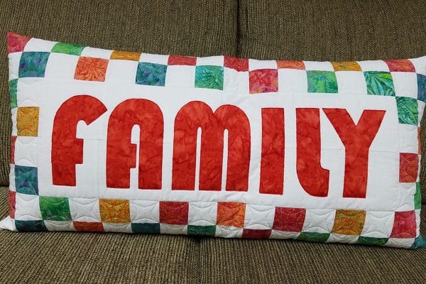 Raw edge appliqué pillow