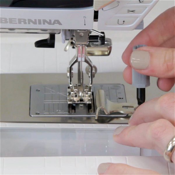 Embroidered Collar Tutorial - attach presser foot and guide