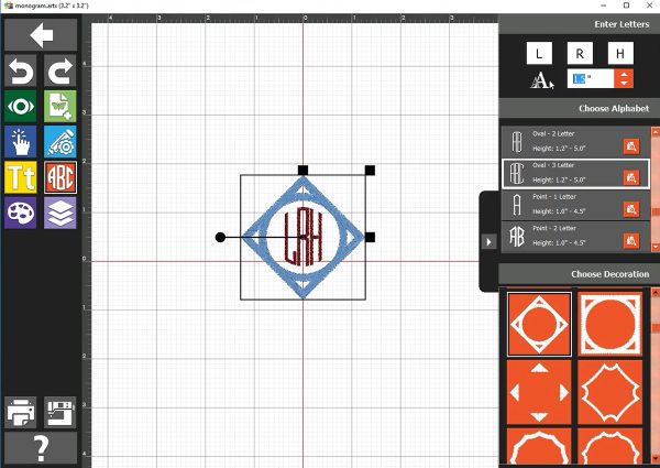 Leather Monogram Patch, add frame
