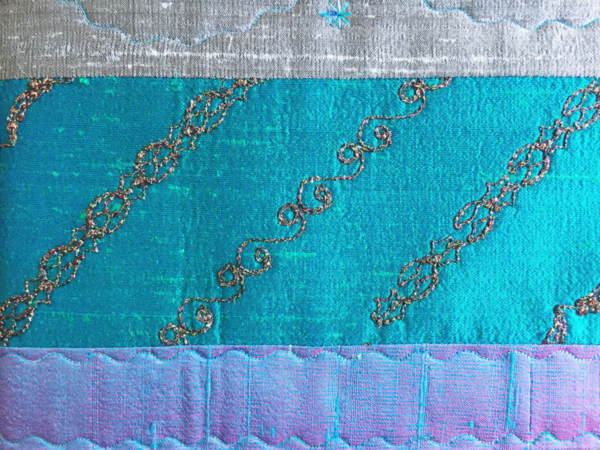 Bobbin work on silk