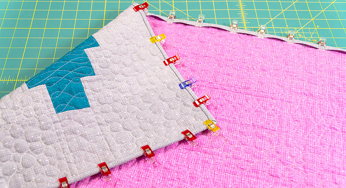 Beaded lanterns quilt along final binding at WeAllSew
