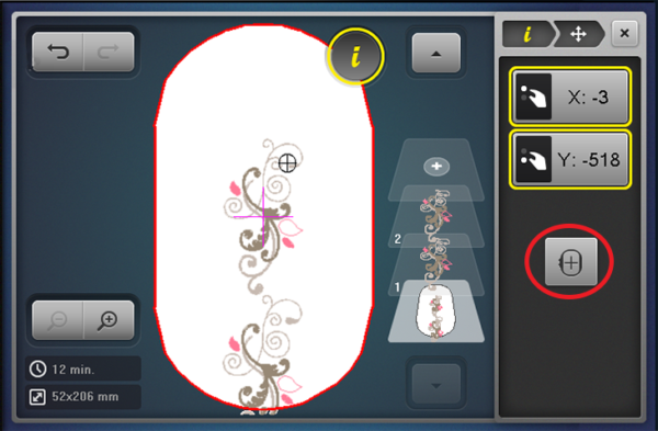 Design Positioning in Machine Embroidery - Move Motif