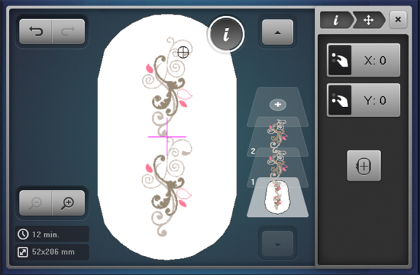 Design Positioning in Machine Embroidery - Design Centered