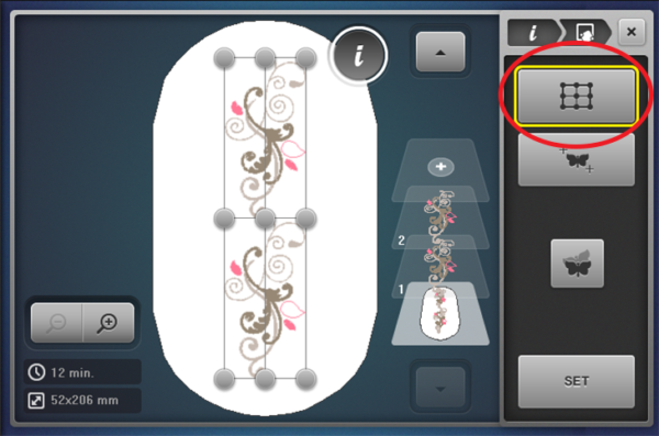 Design Positioning in Machine Embroidery - Grid