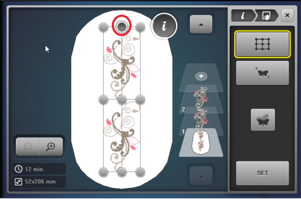 Design Positioning in Machine Embroidery - Dot
