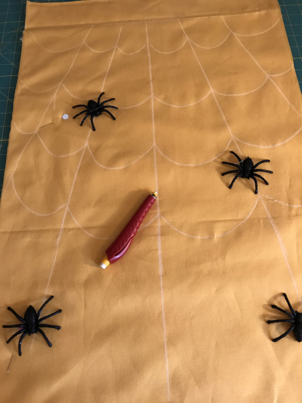 Spider Web Door Banner tutorial WeAllSew Blog - drawing the spider web