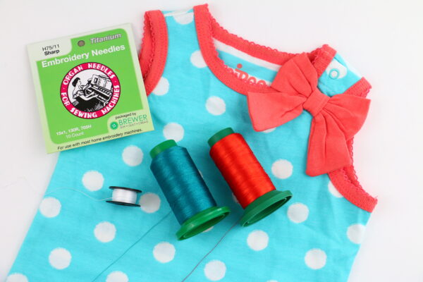 we all sew part 5 embroider on knits stabilizers and needles baby onesie