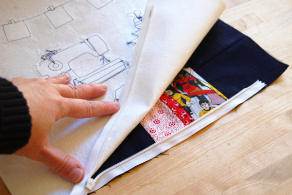 Invisible zipper pillow cover tutorial from WeAllSew