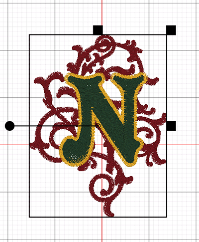 Embroidered Holiday Napkins with BERNINA Toolbox - Change New Color 3 Green in N Monogram