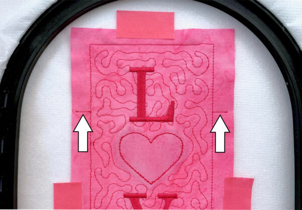 stitch placement lines for Fabric B