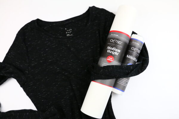 we all sew how to embroider a ladies t-shirt correct stabiliers