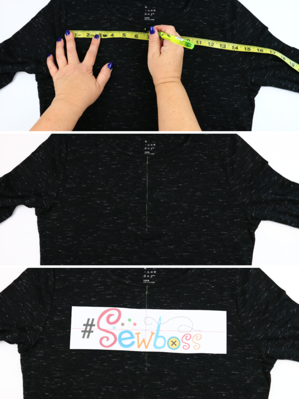 we all sew how to embroider a ladies t-shirt finding center of embroidery area