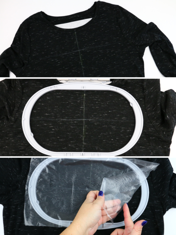 we all sew how to embroider a ladies t-shirt how to hoop and place water soulable stabilizer
