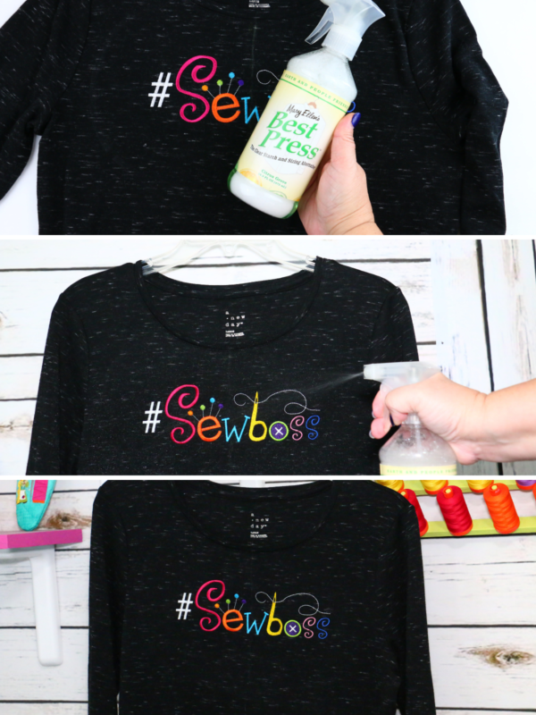 we all sew how to embroider a ladies t-shirt removing hoop burn