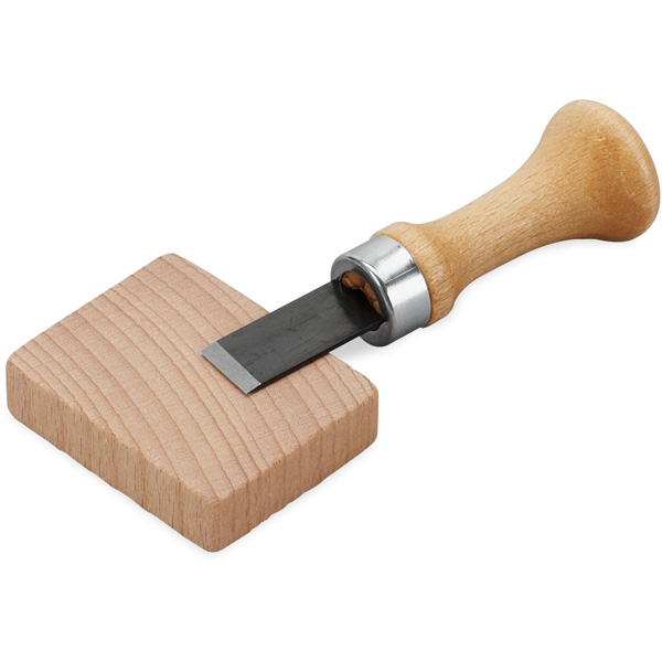 Buttonhole cutter with wooden block