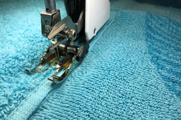 walking foot with multiple layers of terrycloth