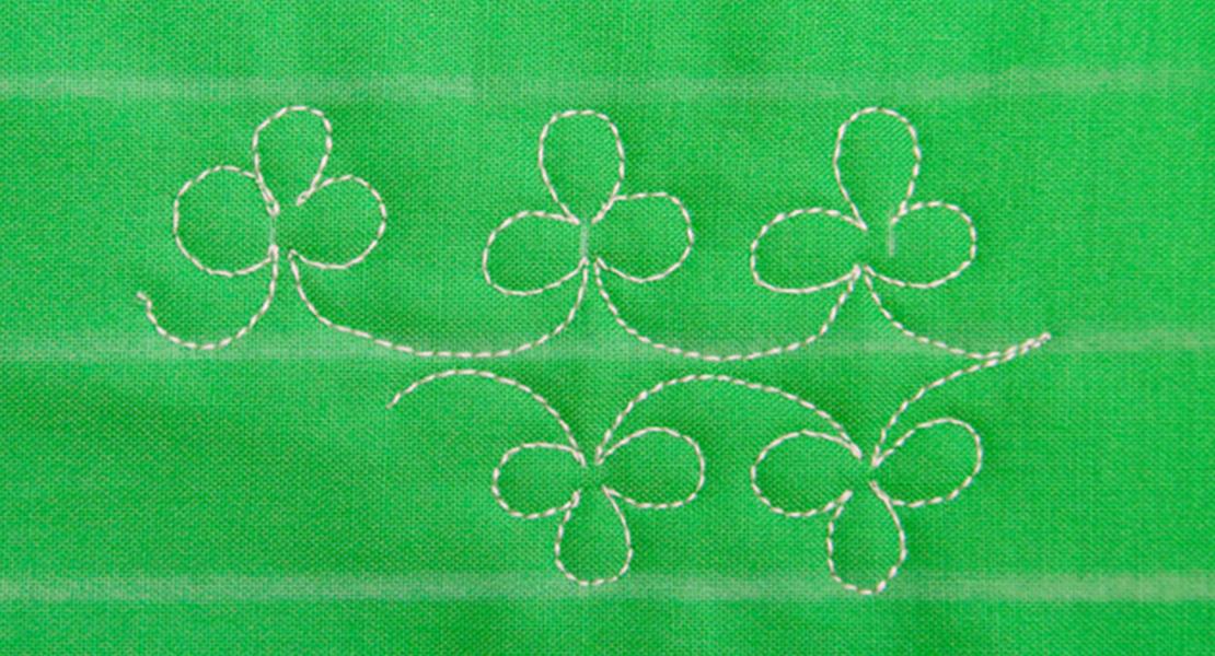 Free-motion Stitching Shamrocks
