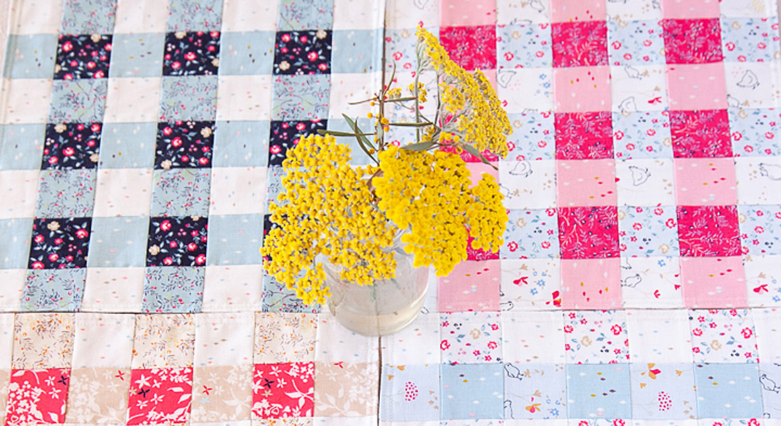 Gingham placemats tutorial at WeAllSew