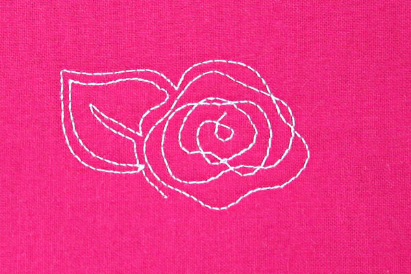 Free-motion quilting Nora's Rose