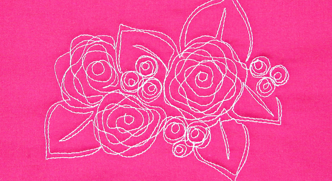 Free motion quilting Nora's Rose at WeAllSew