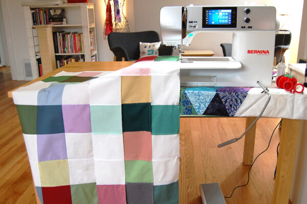 Minki Backed Patchwork Baby Quilt tutorial at WeAllSew