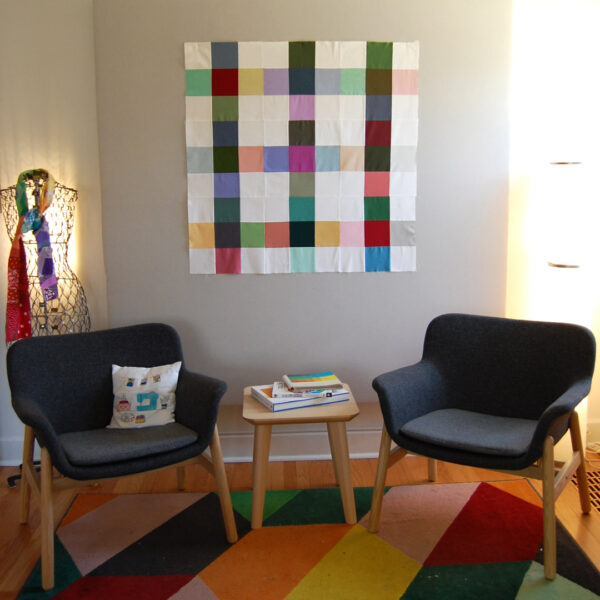 Minki Backed Patchwork Baby Quilt tutorial at WeAllSew
